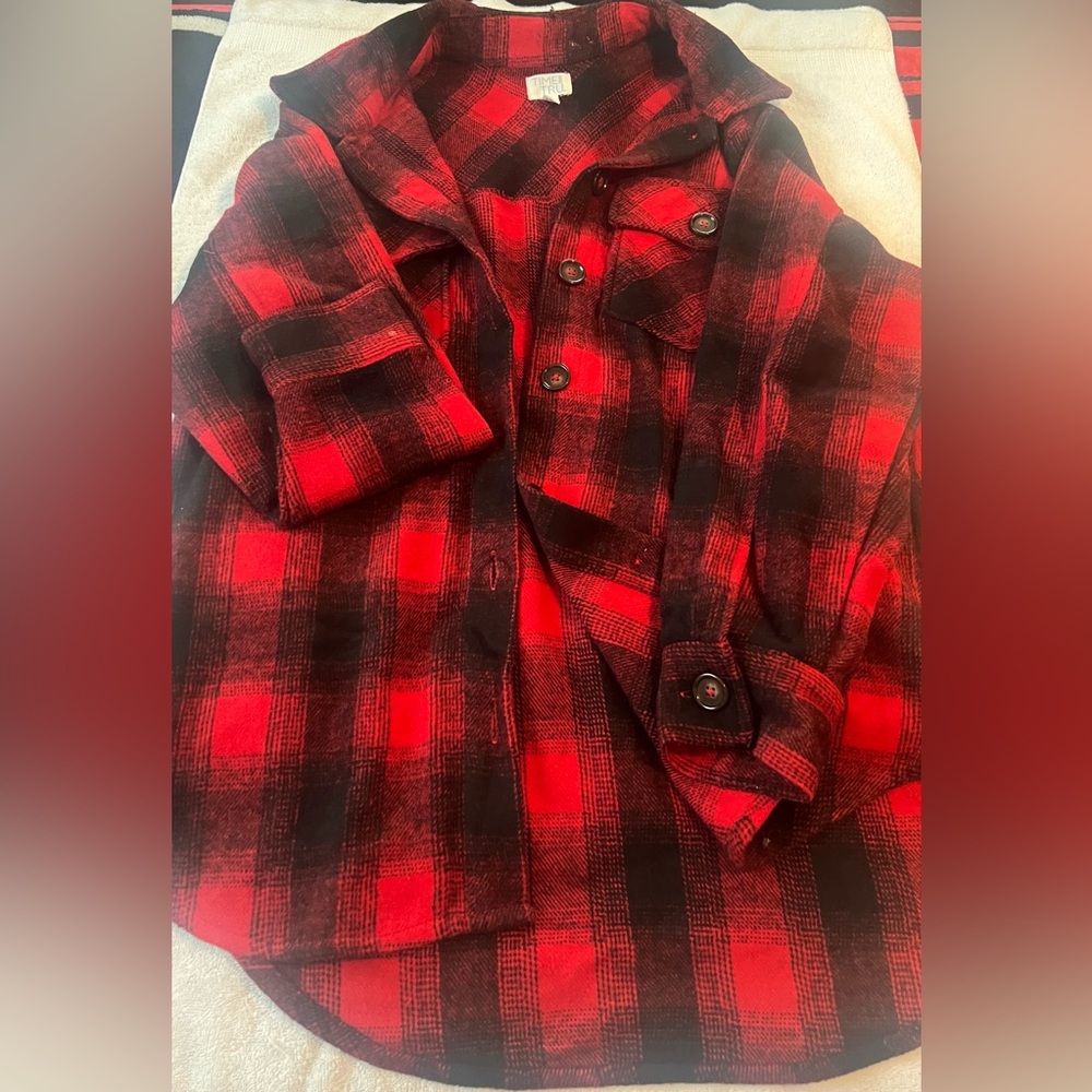 Plaid Think Red Checker Flannel Jacket